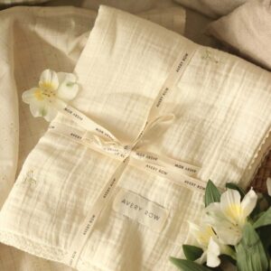 GOTS organic cotton muslin baby blanket
