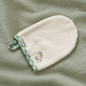 bath time baby bath mitt organic cotton little farm