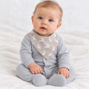 grey bandana baby dribble bib