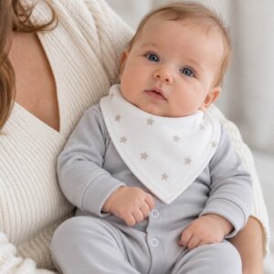 white bandana baby bibs