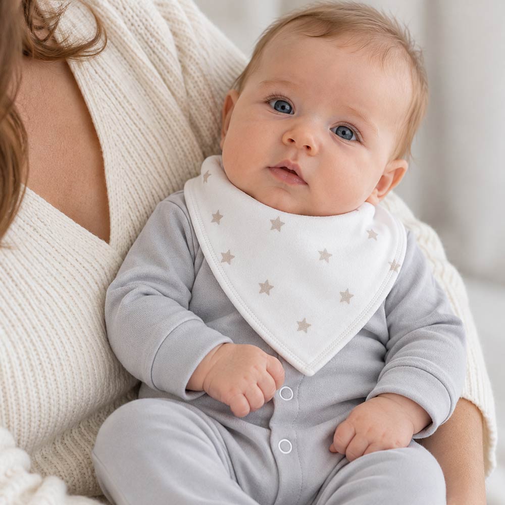 white bandana baby bibs