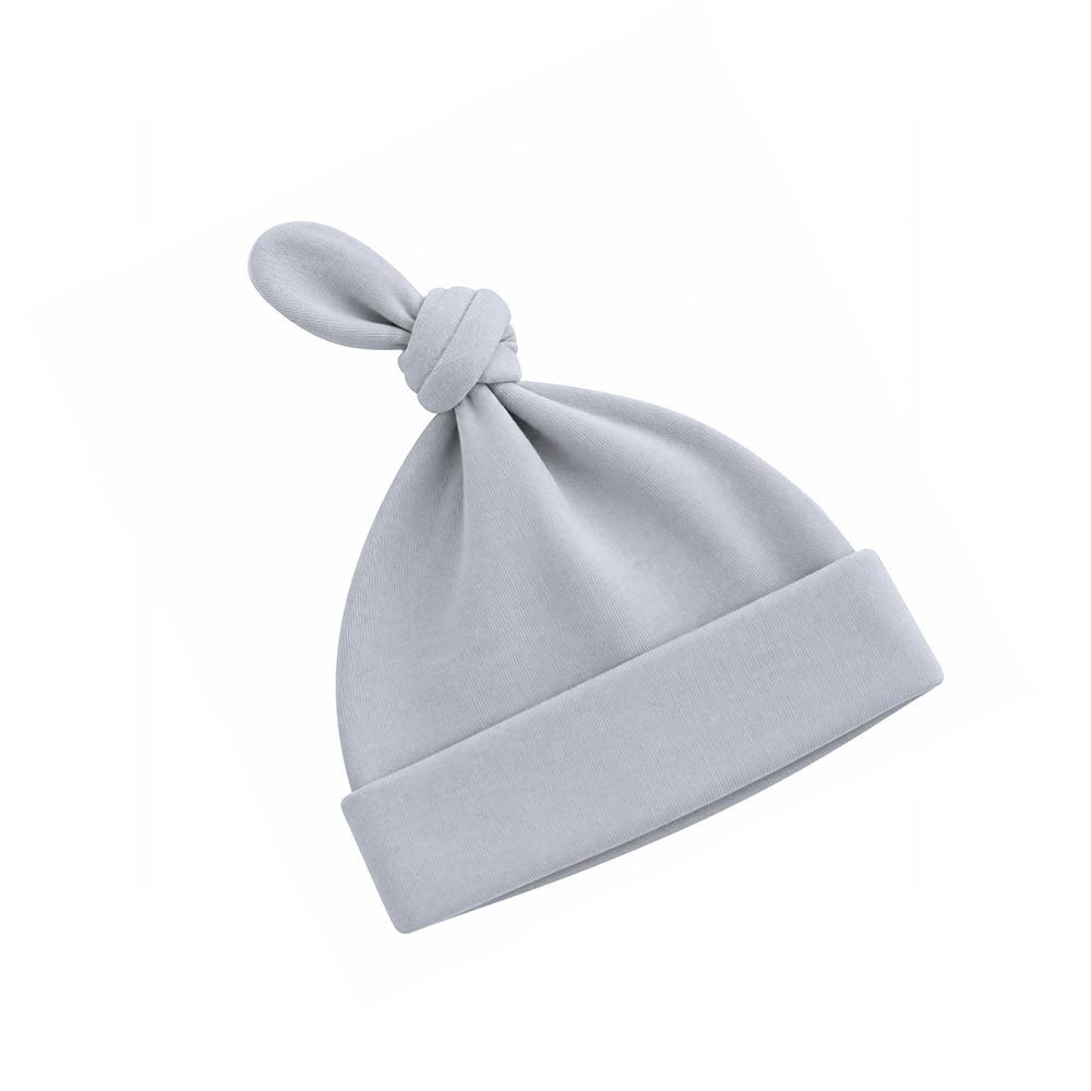 cotton baby hat knotted beanie grey