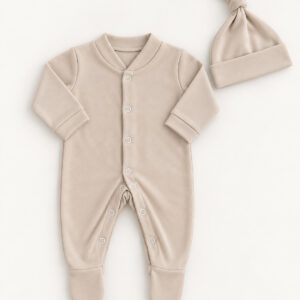 cotton baby clothing set sleepsuit all in one and hat for baby boys and girls