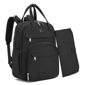 everyday nappy baby changing bag backpack black