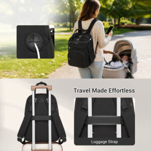 everyday nappy baby changing bag backpack black