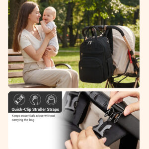 everyday nappy baby changing bag backpack black