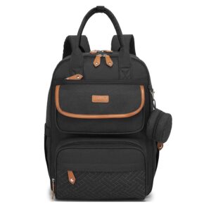 black baby changing backpack nappy bag