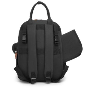 black baby changing backpack nappy bag