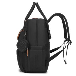 black baby changing backpack nappy bag