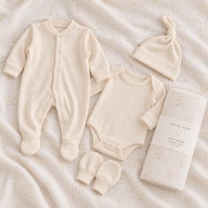 little cream gift set baby shower and new baby unisex and boy and girl