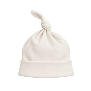GOTS organic cotton baby hat knotted beanie white