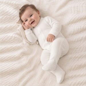 organic cotton newborn and baby sleepsuit