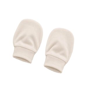 organic cotton baby scratch mitts mittens ivory cream