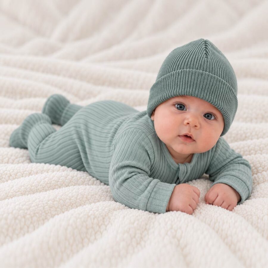 cotton knit baby beanie hat
