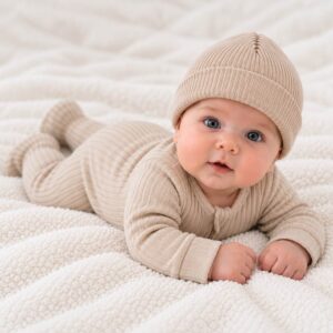 cotton knit baby beanie hat
