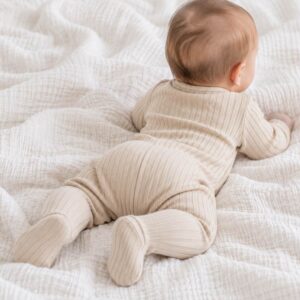 footed baby sleepsuit with zip