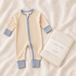 organic baby gift set all in one sleepsuit and large muslin cloth swaddle sheet
