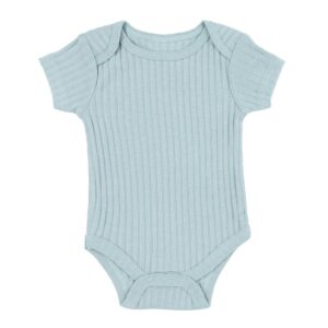 ribbed cotton baby bodysuit sage green