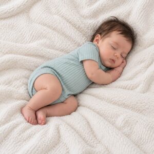 ribbed cotton baby bodysuit sage green