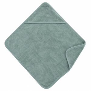 cotton hooded baby towel sage green