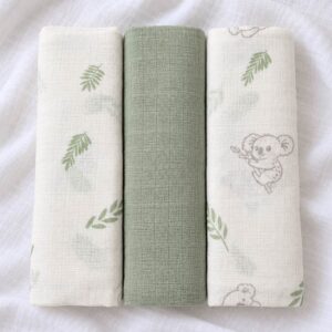 set 3 baby muslins cloths swaddles