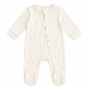 ribbed cotton baby sleepsuit all in one onesie babygrow marshmallow white
